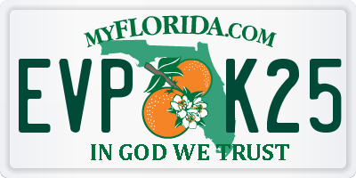 FL license plate EVPK25