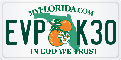 FL license plate EVPK30