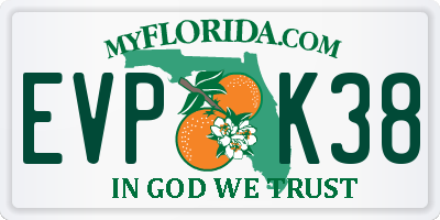 FL license plate EVPK38