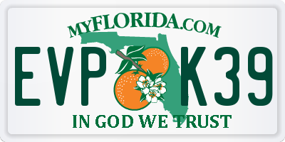 FL license plate EVPK39