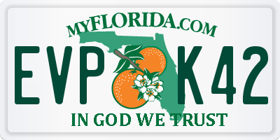FL license plate EVPK42