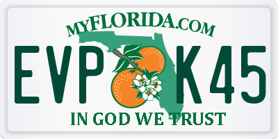 FL license plate EVPK45