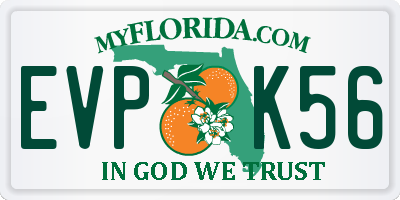 FL license plate EVPK56