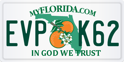 FL license plate EVPK62