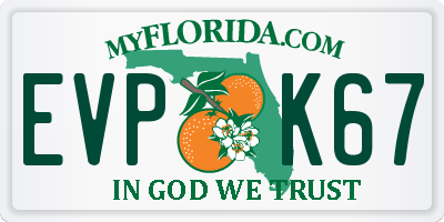 FL license plate EVPK67