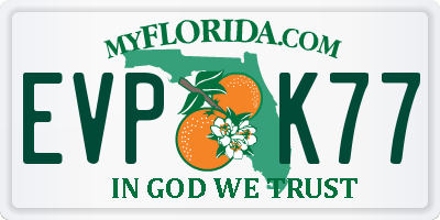 FL license plate EVPK77