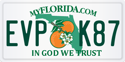 FL license plate EVPK87