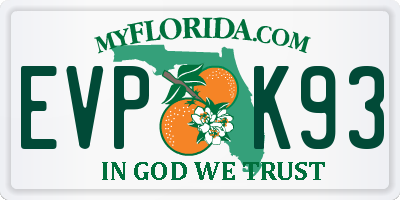 FL license plate EVPK93