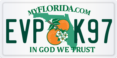 FL license plate EVPK97