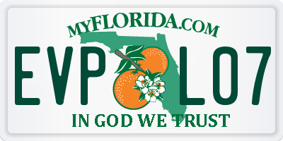 FL license plate EVPL07