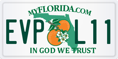 FL license plate EVPL11