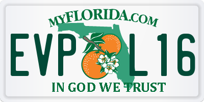 FL license plate EVPL16