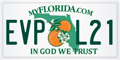 FL license plate EVPL21