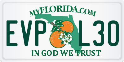 FL license plate EVPL30
