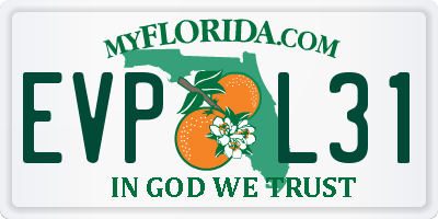 FL license plate EVPL31