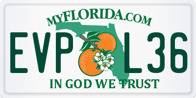 FL license plate EVPL36