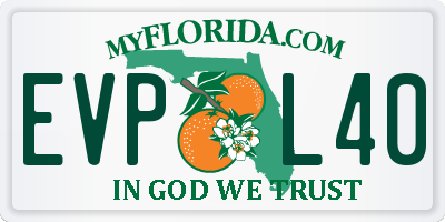 FL license plate EVPL40