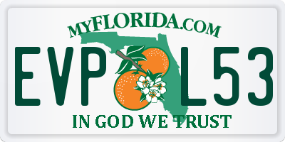 FL license plate EVPL53