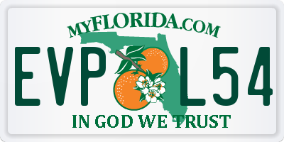 FL license plate EVPL54