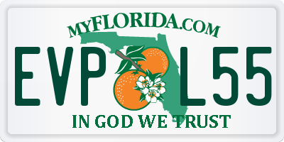 FL license plate EVPL55