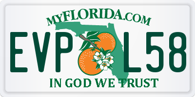 FL license plate EVPL58