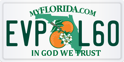 FL license plate EVPL60