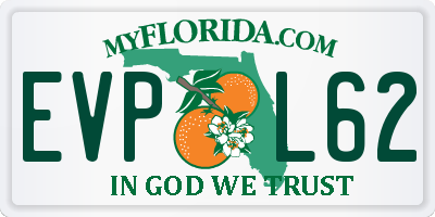 FL license plate EVPL62