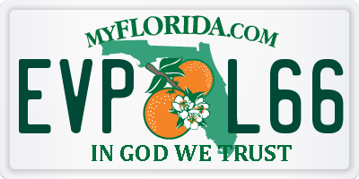 FL license plate EVPL66