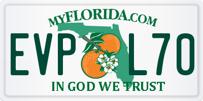 FL license plate EVPL70