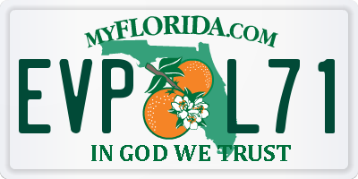 FL license plate EVPL71