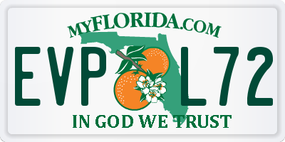 FL license plate EVPL72