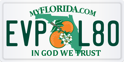 FL license plate EVPL80