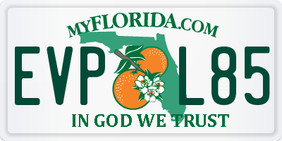FL license plate EVPL85