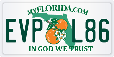 FL license plate EVPL86