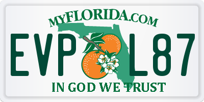 FL license plate EVPL87