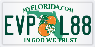 FL license plate EVPL88