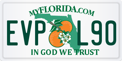 FL license plate EVPL90