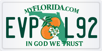 FL license plate EVPL92