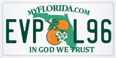FL license plate EVPL96