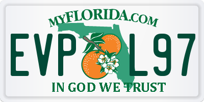 FL license plate EVPL97