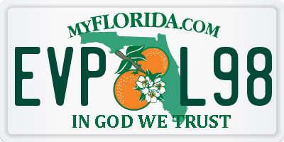 FL license plate EVPL98
