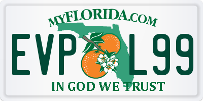 FL license plate EVPL99