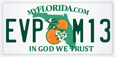FL license plate EVPM13