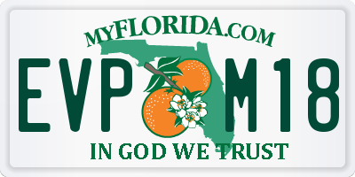 FL license plate EVPM18