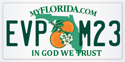 FL license plate EVPM23