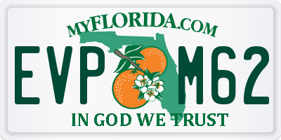 FL license plate EVPM62