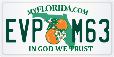 FL license plate EVPM63