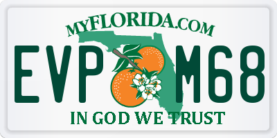 FL license plate EVPM68