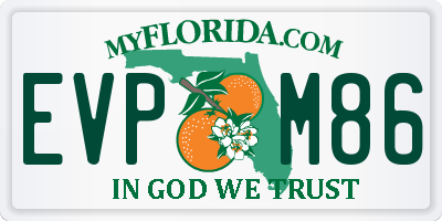 FL license plate EVPM86