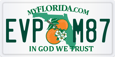 FL license plate EVPM87